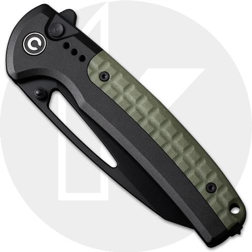 CIVIVI Sentinel Strike C22025B-3 Knife - Black K110 (D2) Reverse Tanto - Black Aluminum - Flipper Folder