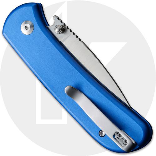 CIVIVI Qubit C22030E-3 Knife - Satin 14C28N Drop Point - Blue Aluminum