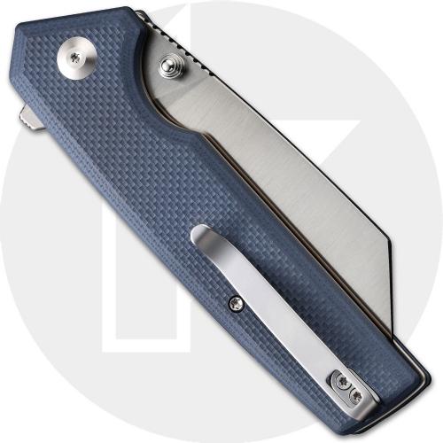 CIVIVI Amirite C23028-1 Knife - Satin Nitro-V Reverse Tanto - Coarse Blue G10 - Flipper Folder