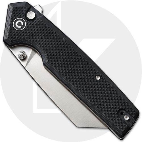 CIVIVI Amirite C23028-2 Knife - Satin Nitro-V Reverse Tanto - Coarse Black G10 - Flipper Folder