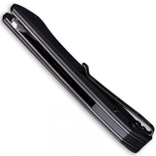 CIVIVI Baklash Knife C801DS - Damascus Drop Point - Black G10 - Liner Lock Flipper Folder