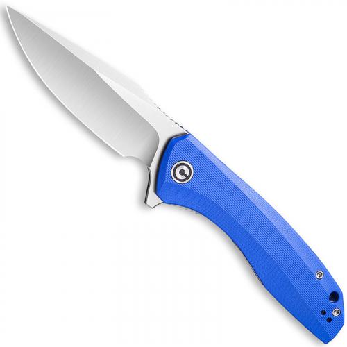 CIVIVI Baklash Knife C801F - Satin Drop Point - Blue G10 - Liner Lock Flipper Folder