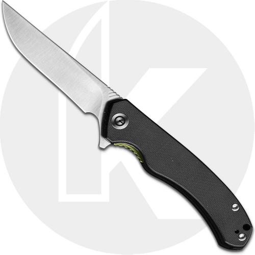 WE Knife C804C CIVIVI Courser Satin Drop Point Flipper Folder Black G10 Liner Lock