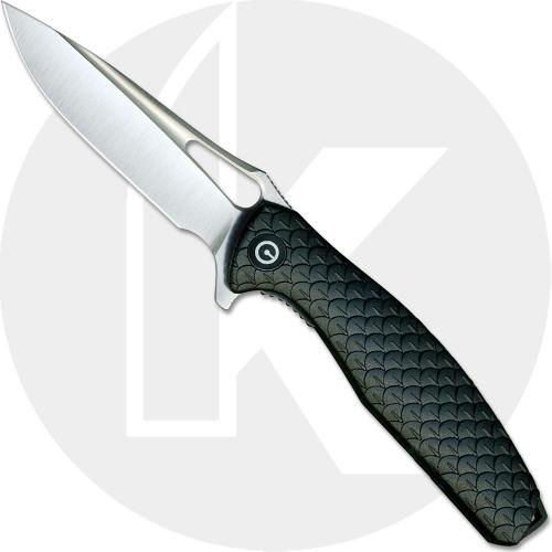 WE Knife C902B CIVIVI Wyvern Satin Drop Point Flipper Folder Black FRN Liner Lock