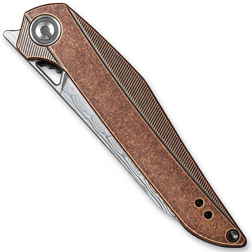 CIVIVI Mckenna Knife C905DS-2 - Elijah Isham - Damascus Sheepfoot - Black Stonewash Copper - Liner Lock - Front Flipper Folder