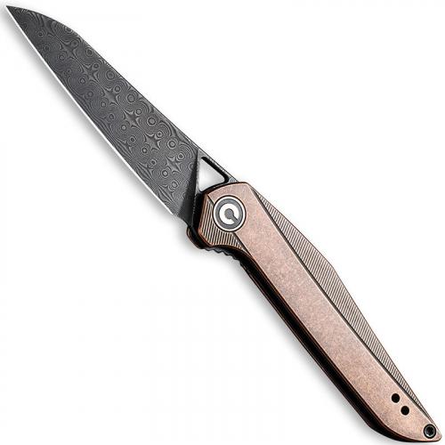 CIVIVI Mckenna Knife C905DS-3 - Elijah Isham - Black Damascus Sheepfoot - Black Stonewash Copper - Liner Lock - Front Flipper Folder