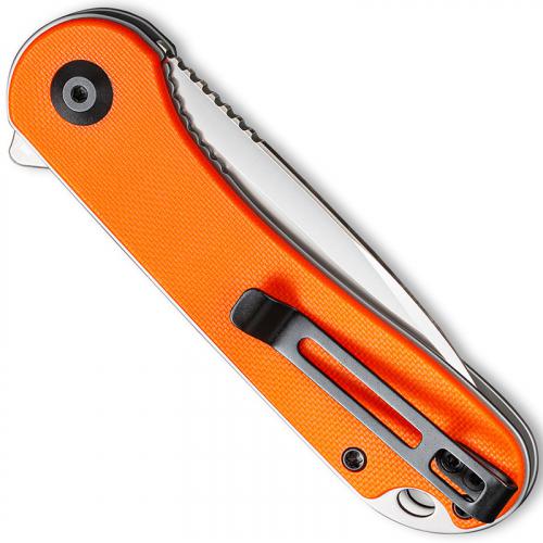 CIVIVI Elementum Knife C907R - Satin D2 Drop Point - Orange G10 - Liner Lock Flipper Folder