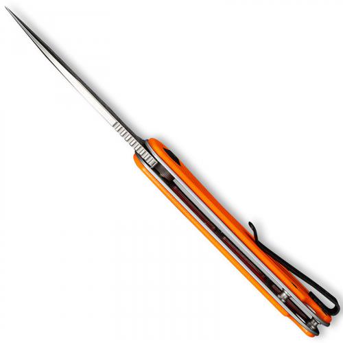 CIVIVI Elementum Knife C907R - Satin D2 Drop Point - Orange G10 - Liner Lock Flipper Folder