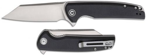 CIVIVI Brigand Knife C909C - Satin D2 Reverse Tanto - Black G10 - Liner Lock Flipper Folder