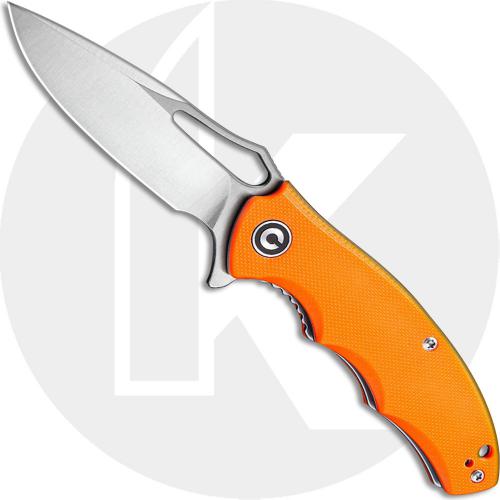 CIVIVI Little Fiend Knife C910B - Satin D2 Drop Point - Orange G10 - Liner Lock Flipper Folder