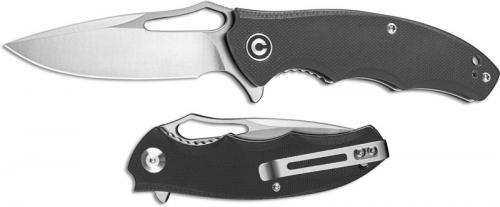 CIVIVI Little Fiend Knife C910C - Satin D2 Drop Point - Black G10 - Liner Lock Flipper Folder