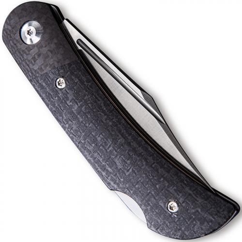 CIVIVI Rustic Gent Knife C914D - Satin D2 Clip Point - Black Micarta and Carbon Fiber - Lock Back