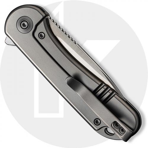 WE Knife Company Elementum 18062X-1 - Satin 20CV - Gray Ti - Frame Lock Flipper Folder