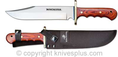 Winchester Knives: Winchester Large Bowie Knife, Wood Handle, WN-1206