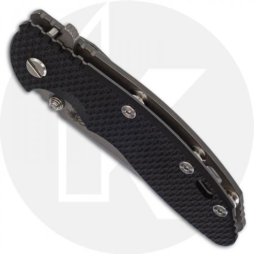 Hinderer Knives XM-18 3.5 Inch Knife - Spear Point - Working Finish - 20CV - Tri Way Pivot - Black G-10 / Working Finish Ti