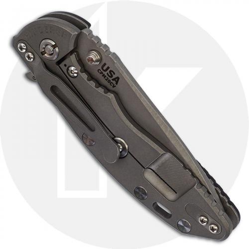 Hinderer Knives XM-18 3.5 Inch Knife - Spear Point - Working Finish - 20CV - Tri Way Pivot - Black G-10 / Working Finish Ti