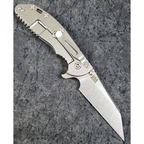 Rick Hinderer XM-24 Knife 4 Inch Wharncliffe Black G10 Stonewash Frame Lock Flipper