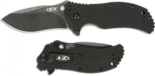 Zero Tolerance 0350BW Knife Ken Onion Blackwash Blade Black G10 Assisted FolderK USA Made