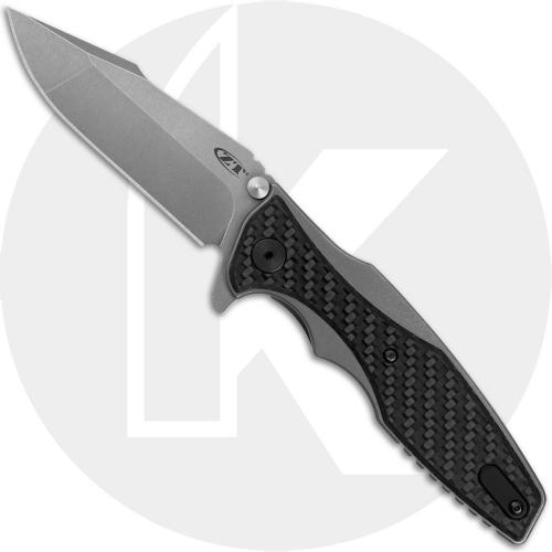 Zero Tolerance 0393GLCF Rick Hinderer Flipper Folder Titanium with Glow in the Dark Carbon Fiber Scales