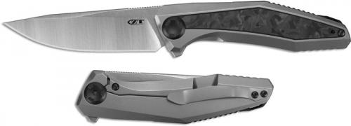 Zero Tolerance 0470 Sinkevich 20CV KVT Flipper Knife Stonewash Ti and Marbled Carbon Fiber Frame Lock
