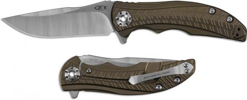 Zero Tolerance 0609 Knife RJ Martin Drop Point Flipper Folder Bronze Titanium Handle