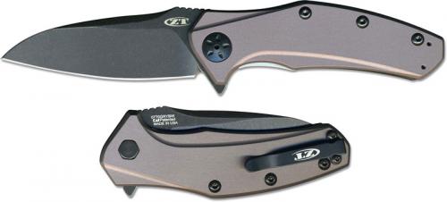 Zero Tolerance 0770GRYBW Limited BlackWash Assisted Flipper Knife Purplish Gray Aluminum USA Made