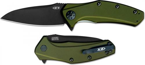 Zero Tolerance 0770ODBLK Black DLC Assisted Flipper Knife OD Green Aluminum USA Made