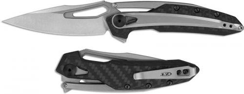 Zero Tolerance 0990 - Stonewash Spear Point - Carbon Fiber and Bead Blast Steel - Liner Lock - KVT Flipper Folder