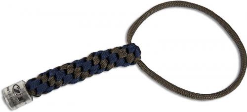 ZT Lanyard Braided Navy and OD Paracord with Zero Tolerance Knives Pewter Bead