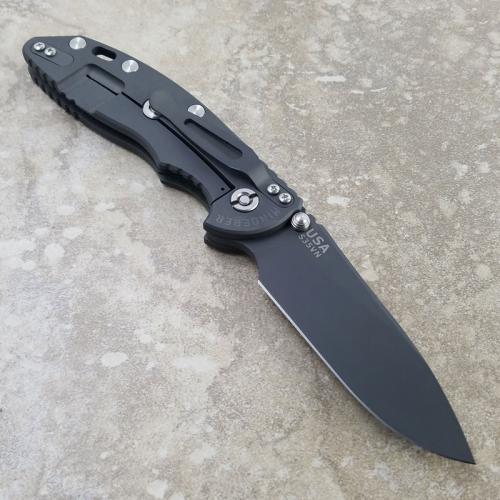 Rick Hinderer XM-18 Knife 3.5 Inch Black DLC Slicer Black Green G10 Frame Lock Folder