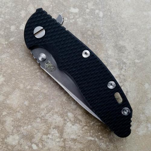 Rick Hinderer XM-18 Knife 3.5 Inch Battle Anthracite Spear Point Black G10 Frame Lock Flipper