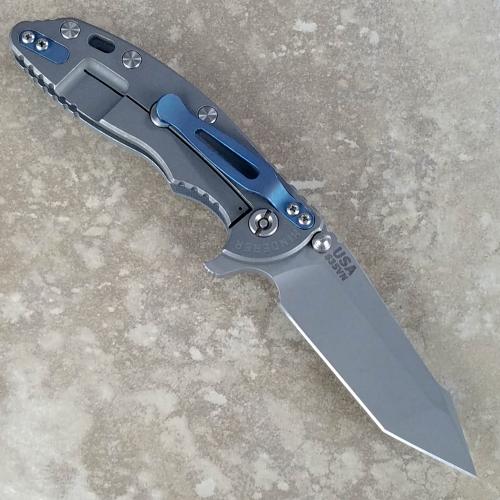 Rick Hinderer XM-18 Fatty Knife 3.5 Inch Working Finish Harpoon Tanto Gray G10 Frame Lock Flipper