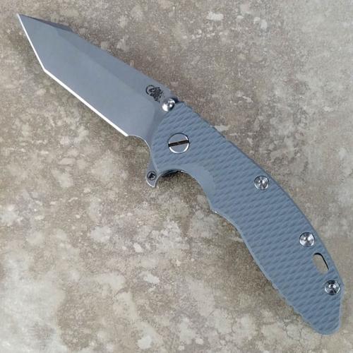 Rick Hinderer XM-18 Fatty Knife 3.5 Inch Working Finish Harpoon Tanto Gray G10 Frame Lock Flipper