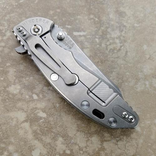 Rick Hinderer XM-18 Fatty Knife 3.5 Inch Stonewash Wharncliffe Gray G10 Frame Lock Flipper