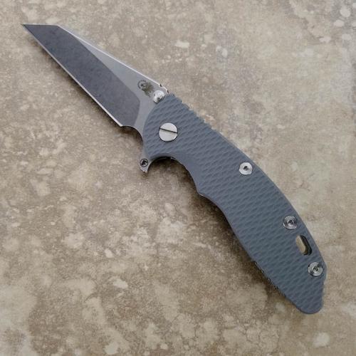 Rick Hinderer XM-18 Fatty Knife 3.5 Inch Stonewash Wharncliffe Gray G10 Frame Lock Flipper