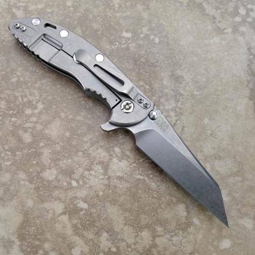 Rick Hinderer XM-18 Fatty Knife 3.5 Inch Stonewash Wharncliffe Jade G10 Frame Lock Flipper