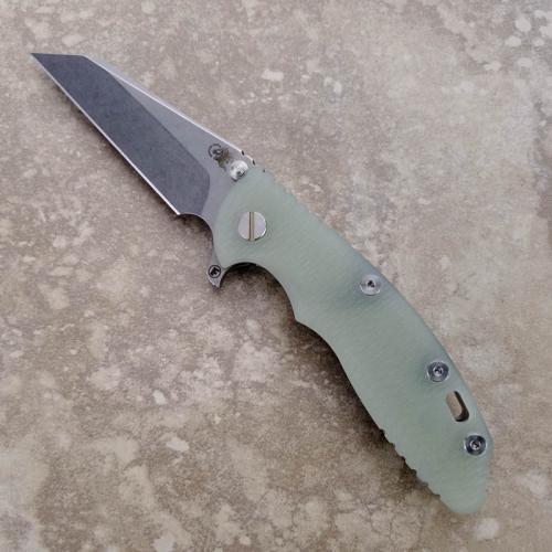 Rick Hinderer XM-18 Fatty Knife 3.5 Inch Stonewash Wharncliffe Jade G10 Frame Lock Flipper