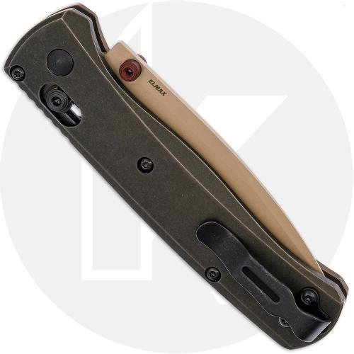 MODIFIED Benchmade Bugout 535TN-2601 Knife + KP Ironforge Bronze Titanium Scales