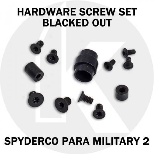 Replacement Screw Set for Spyderco Para Military 2 - Stainless Steel - Blacked Out