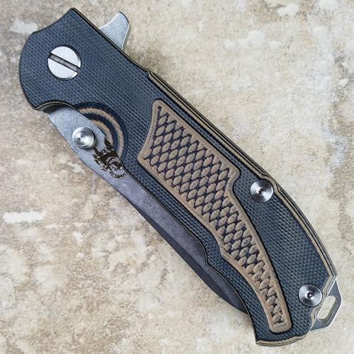 Rick Hinderer MP-1 Knife 3.25 Inch Drop Point HMBS Brown and Black G10 Frame Lock Flipper