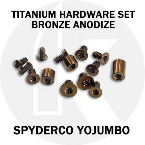 Titanium Hardware Replacement Screw Set for Spyderco YoJUMBO Knife - Bronze Anodize