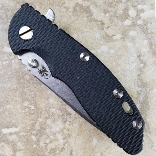 Rick Hinderer XM-18 Knife 3.5 Inch Spear Point Black G10 Stonewash Frame Lock Flipper