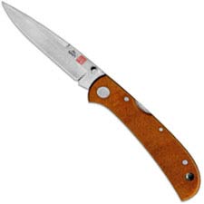 Al Mar Falcon Ultralight Talon Knife 1003UBN2T - Plain Edge - Brown Micarta - DISCONTINUED ITEM - OLD NEW STOCK - SERIAL NUMBERE