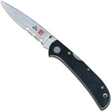 Al Mar Falcon Ultralight Knife 1003UBK4 - Part Serrated - DISCONTINUED ITEM - OLD NEW STOCK - SERIAL NUMBERED - MADE IN JAPAN