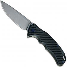 Artisan Tradition Knife 1702P-CF Stonewash S35VN Drop Point Carbon Fiber Liner Lock Flipper Folder