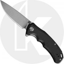 Artisan Tradition Knife 1702PS-BKF Small Stonewash D2 Drop Point Black G10 Liner Lock Flipper Folder