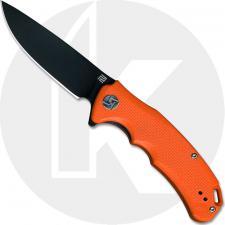 Artisan Tradition Knife 1702PS-BOE Small Black D2 Drop Point Orange G10 Liner Lock Flipper Folder