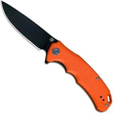 Artisan Tradition Knife 1702PS-BOE Small Black D2 Drop Point Orange G10 Liner Lock Flipper Folder