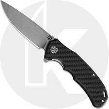 Artisan Tradition Knife 1702PS-CF Small Stonewash D2 Drop Point Carbon Fiber Liner Lock Flipper Folder