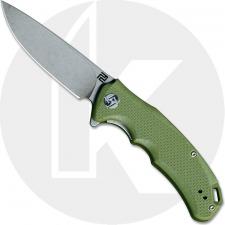 Artisan Tradition Knife 1702PS-GNF Small Stonewash D2 Drop Point Green G10 Liner Lock Flipper Folder